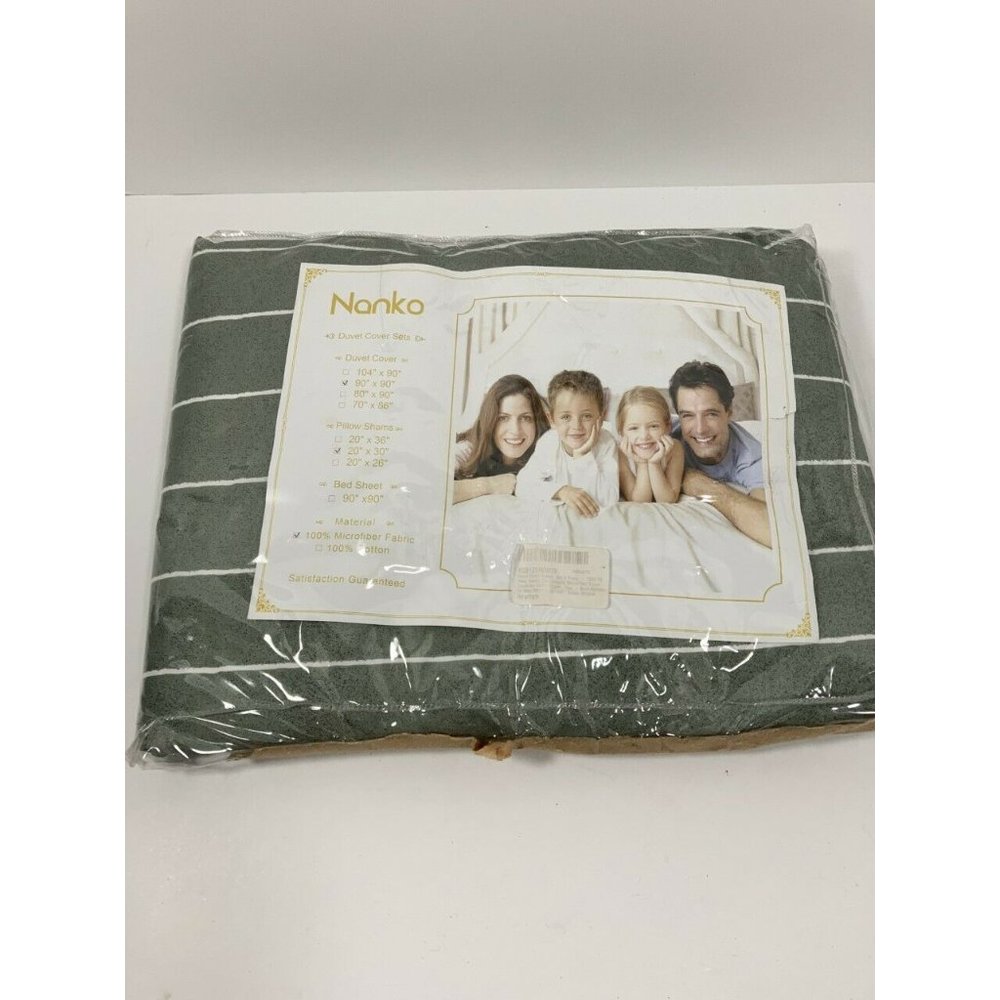 NEW Nanko Duvet Cover Queen 3 Piece Set 1200 Thread Count 90”x90” w/ Shams
